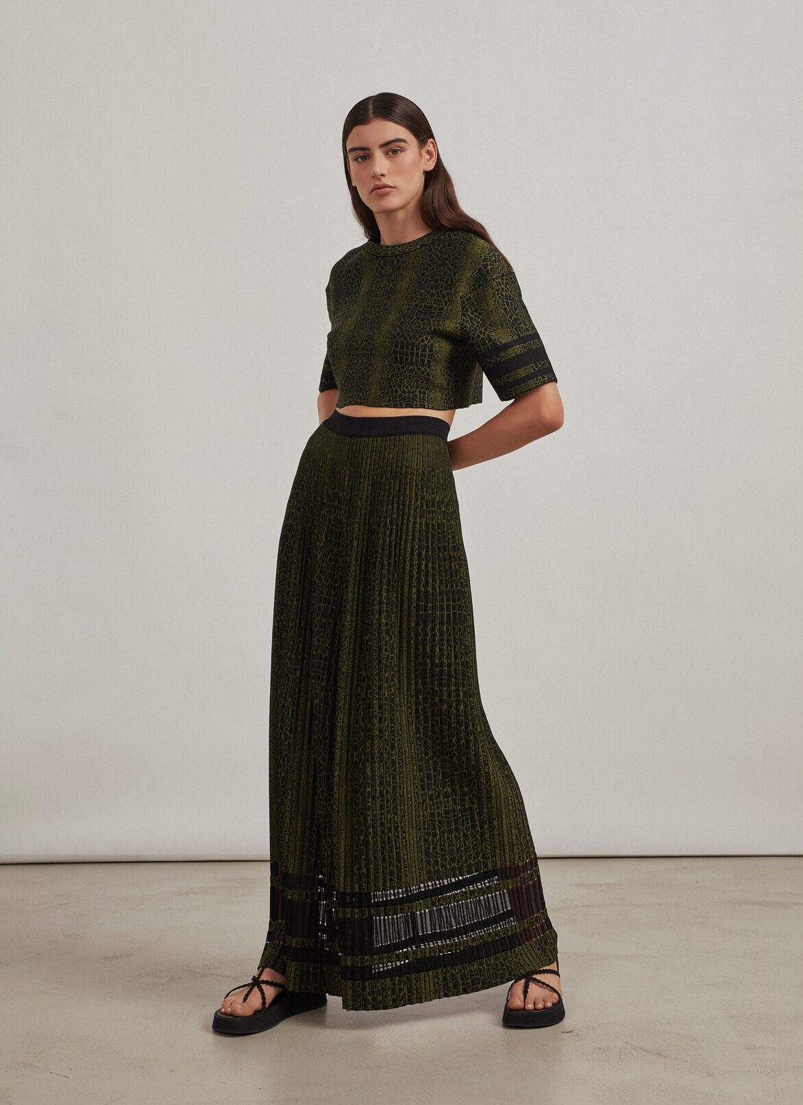 Trousers ALAÏA BLACK/GREEN TROUSERS